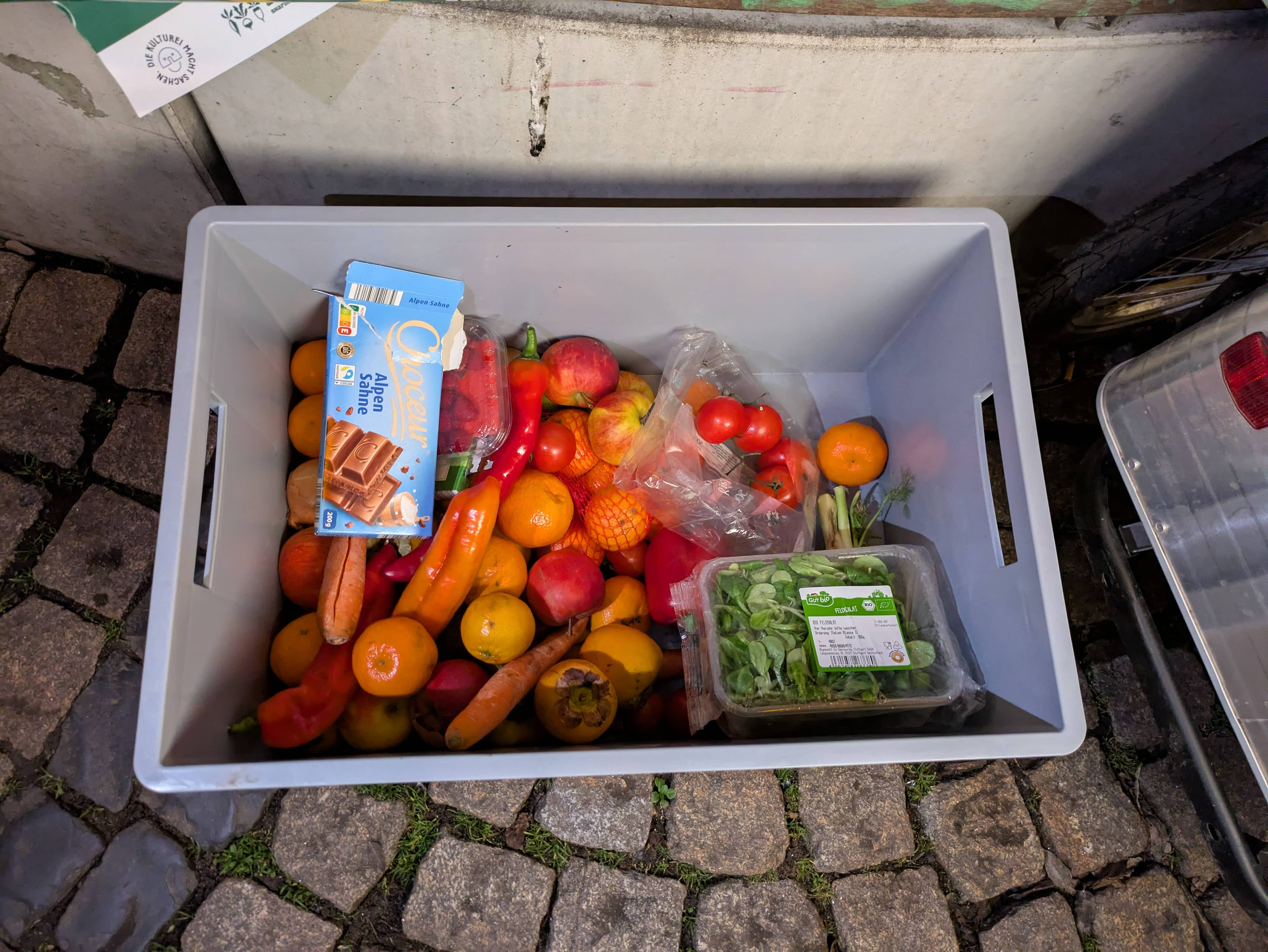 Foto Lebensmittelkiste von oben