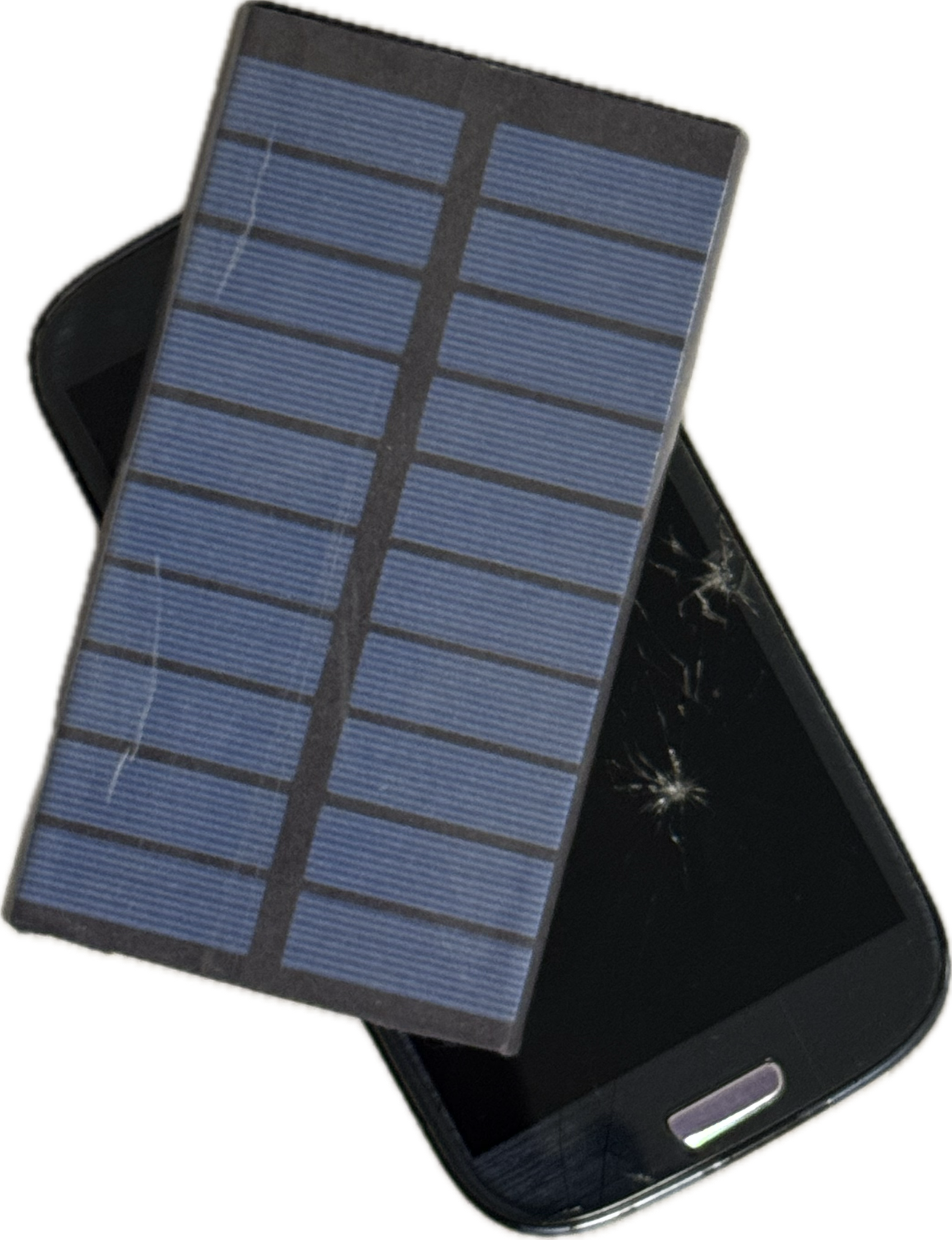 Solar-Powerbank und Handy